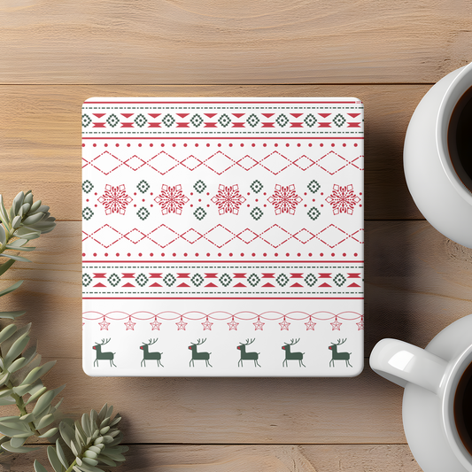 Christmas Ugly Sweater Ceramic Coaster