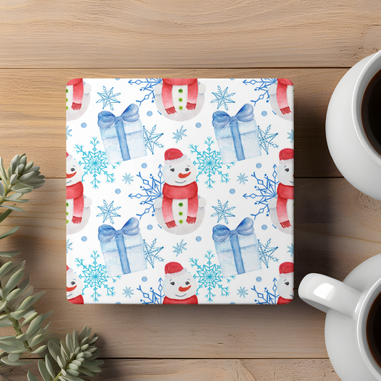 White Christmas Ceramic Coaster