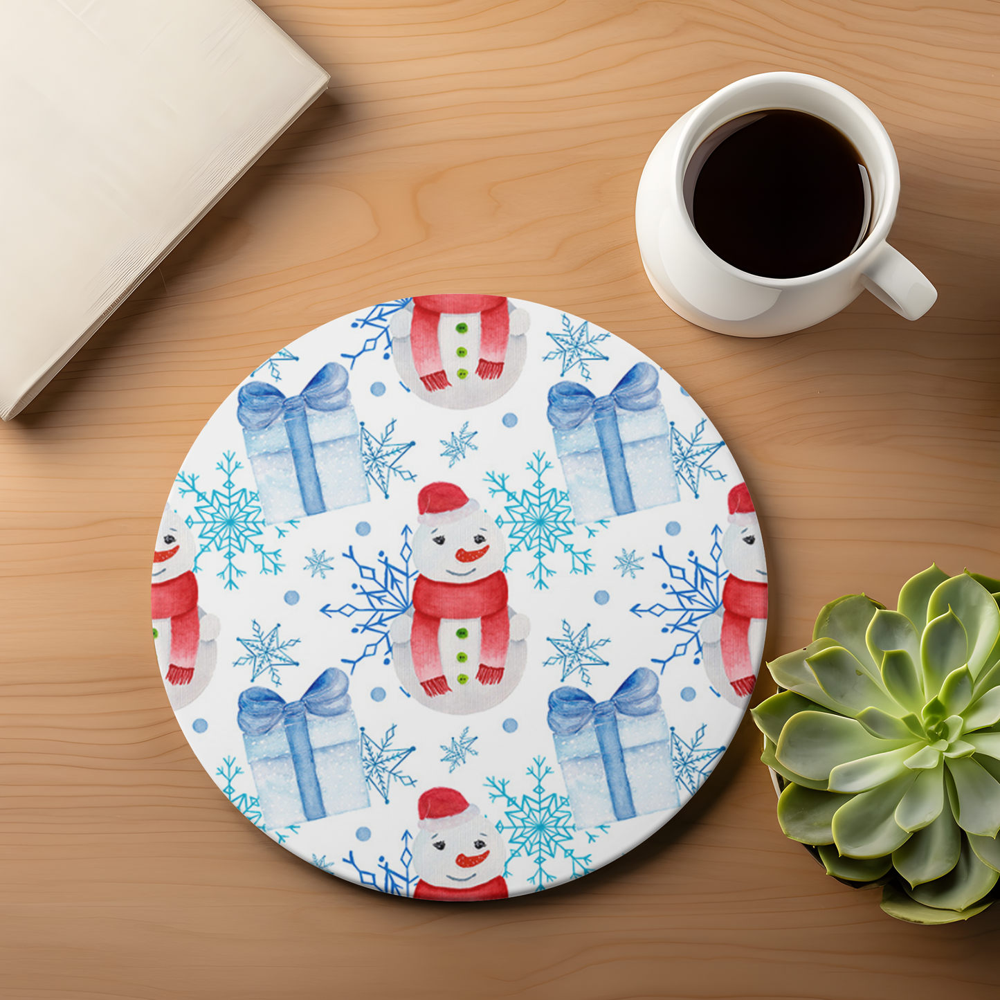 White Christmas Ceramic Coaster