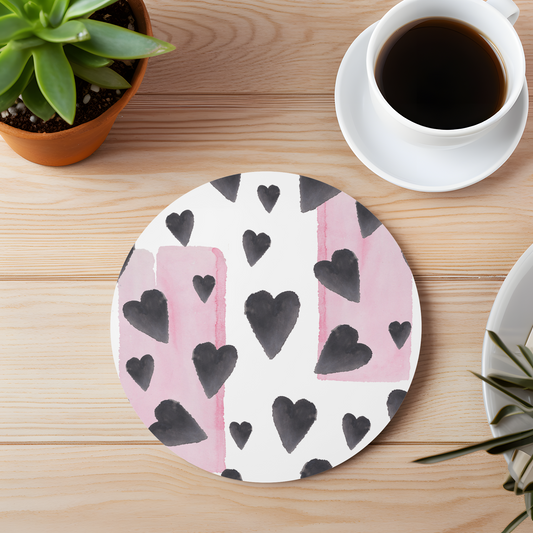 Goth Valentine Inspired Ceramic Coaster